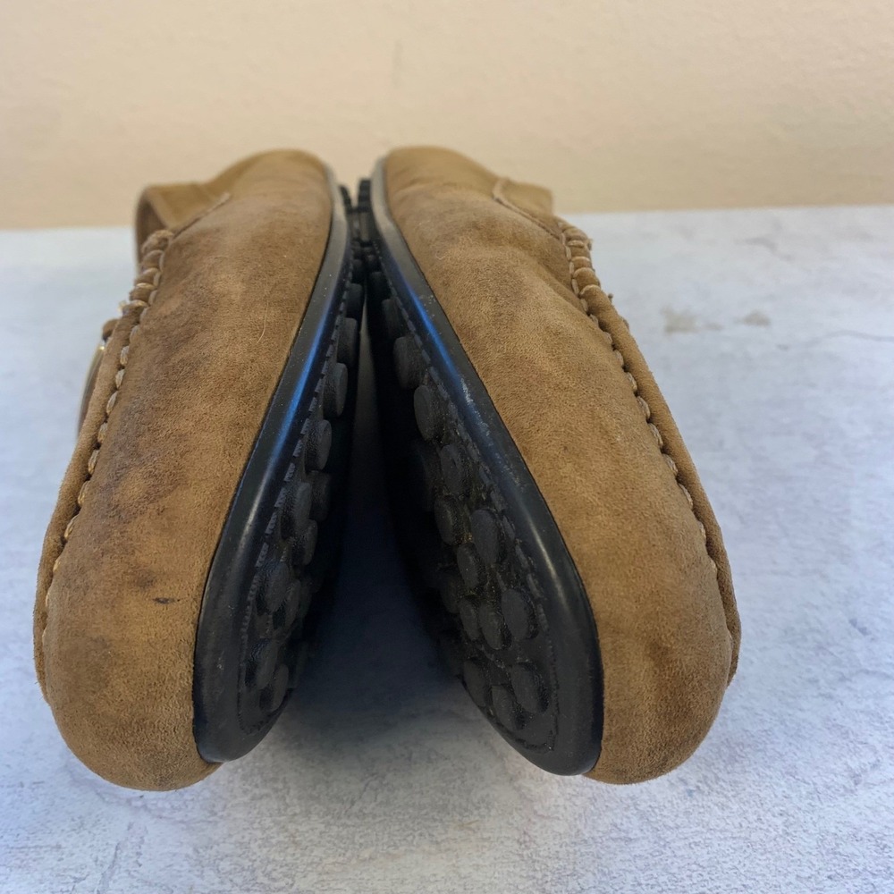 Vionic Ashby 10 Women's Loafers Tan Brown Suede Gold Bar Driving Moccasins - Picture 7 of 14